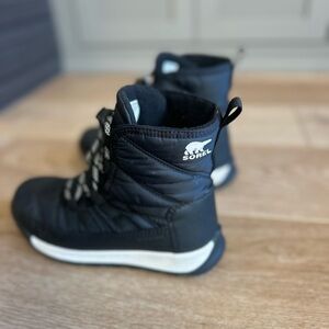 Sorel Kids Black and White Snow Boots